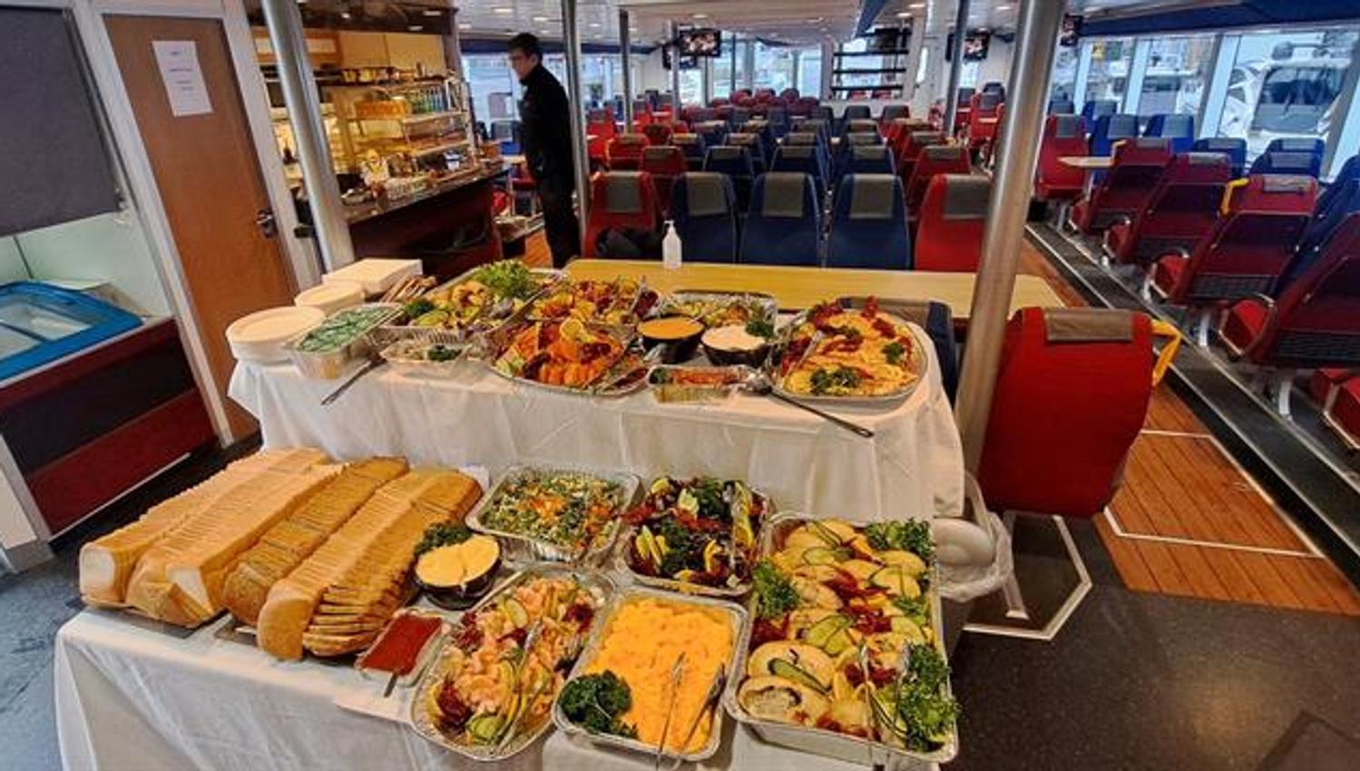 Buffet on board the boat