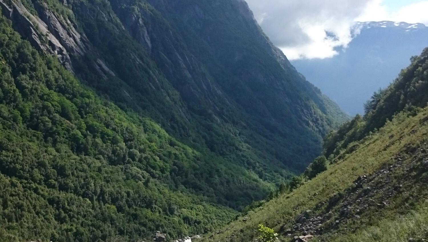 The narrow Buer valley with the river cutting its way through