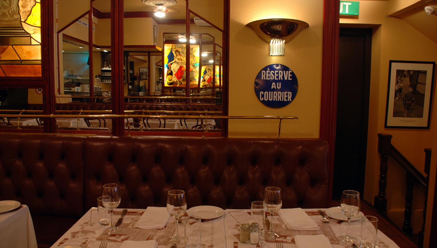 Classic French styled café interior.