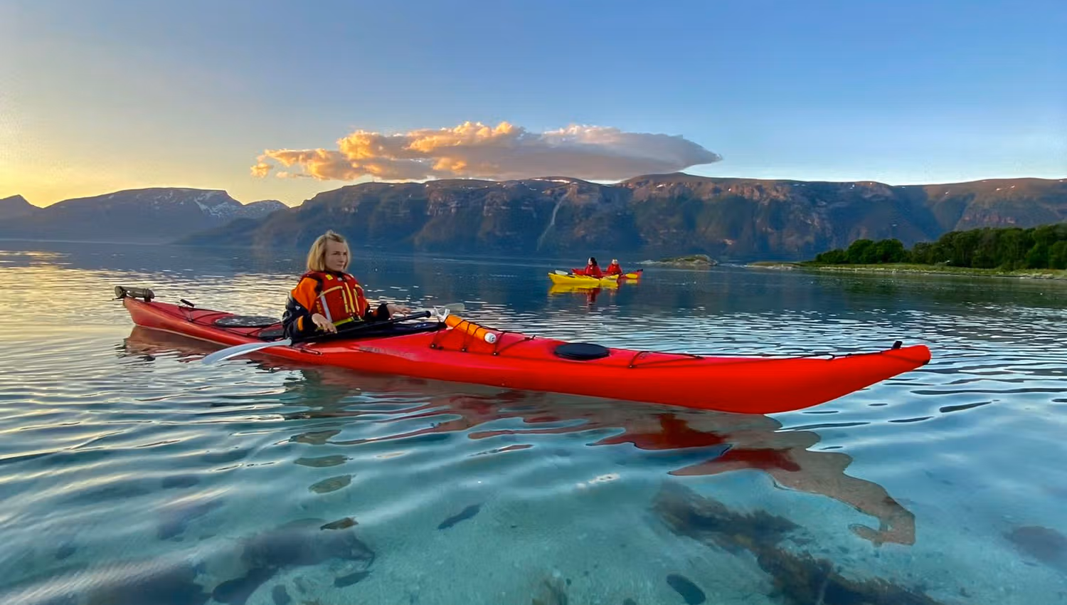 Midnight sun kayaking