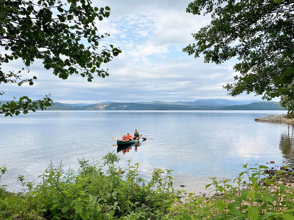 canoeing at Bolkesjø Gård