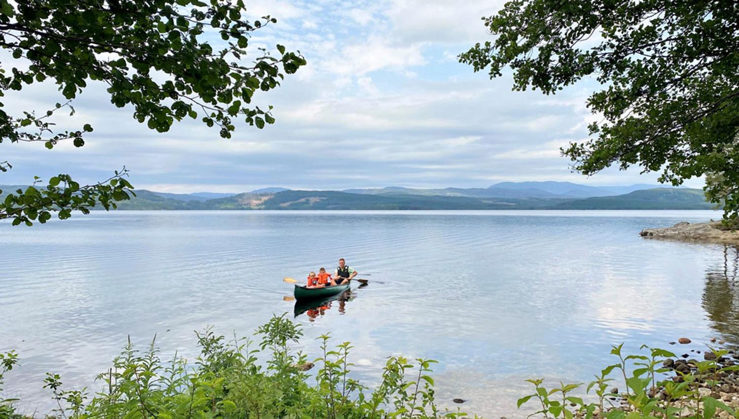 canoeing at Bolkesjø Gård