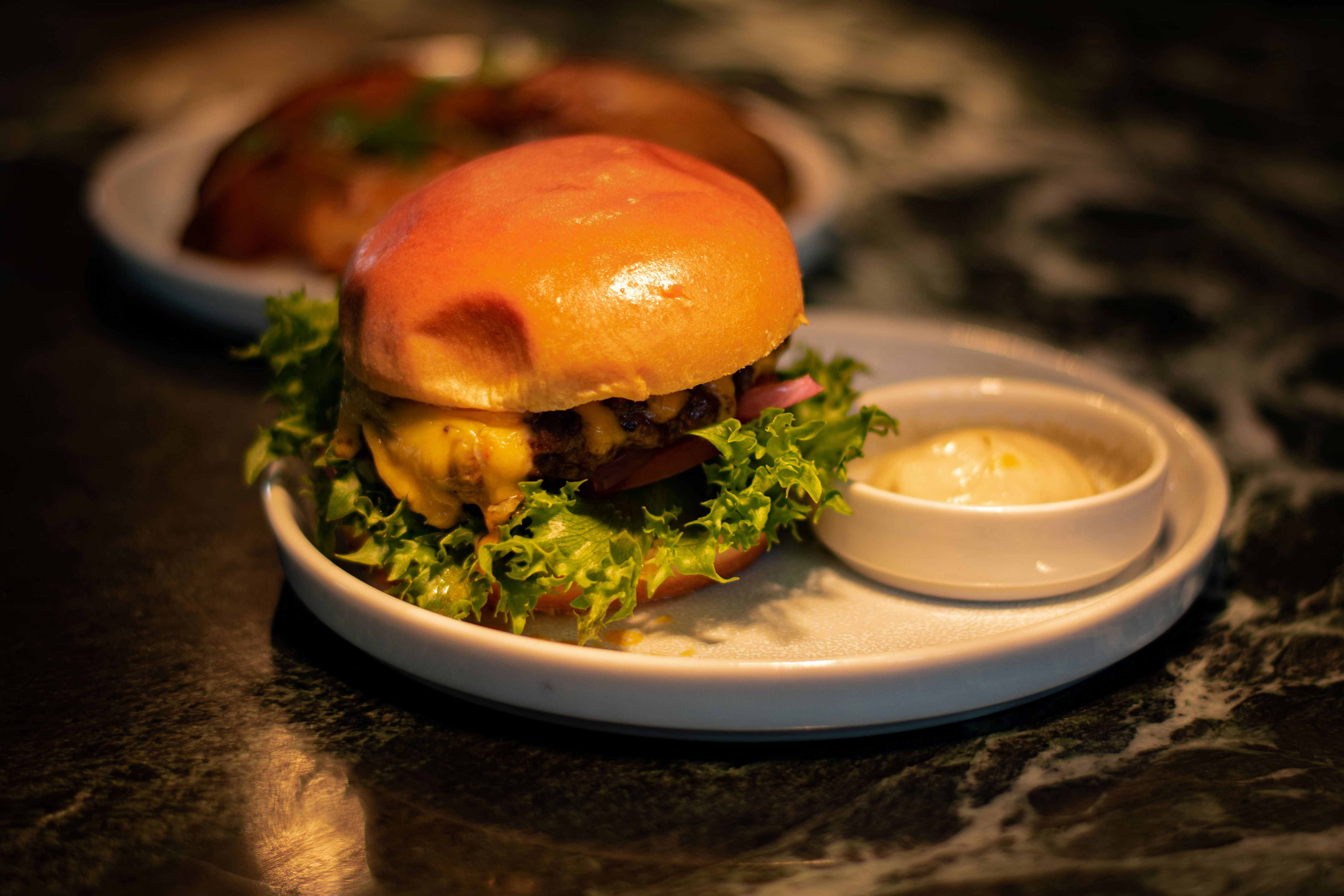 Juicy burger made with local ingredients at Sjøhuset Restaurant & Pub in Hardanger.