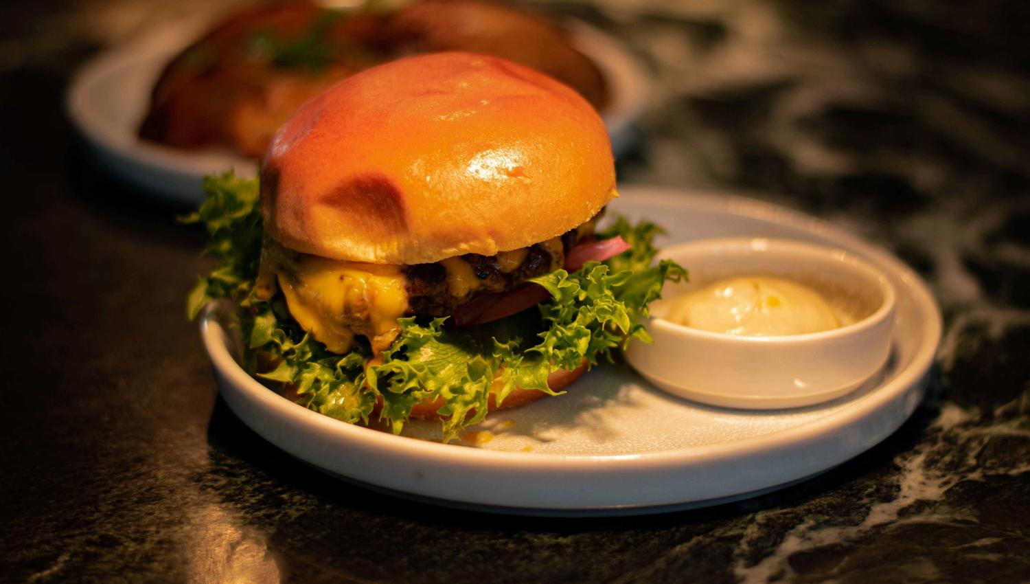 Juicy burger made with local ingredients at Sjøhuset Restaurant & Pub in Hardanger.