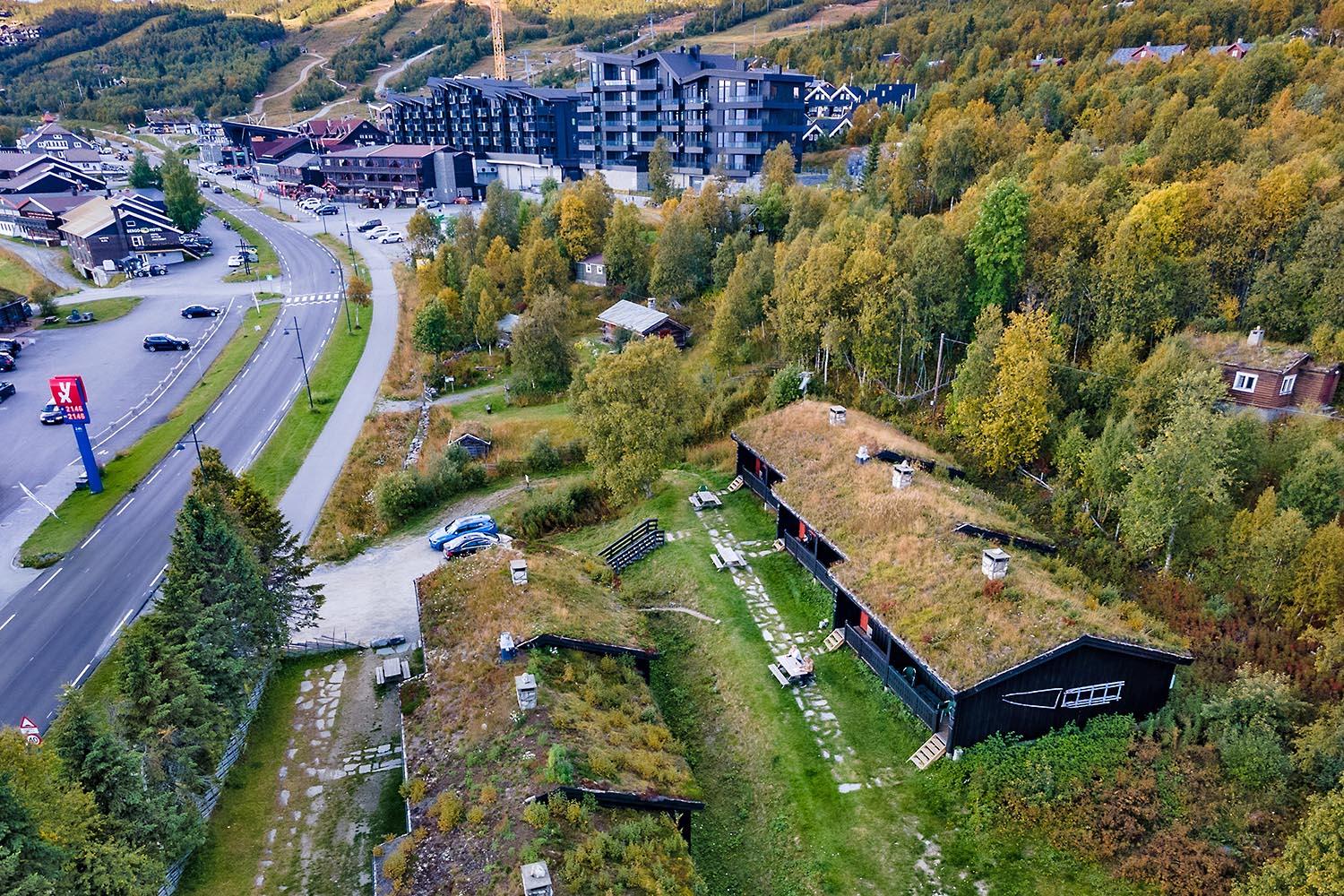 Utsikt Hovi Hytter mot Beitostølen sentrum