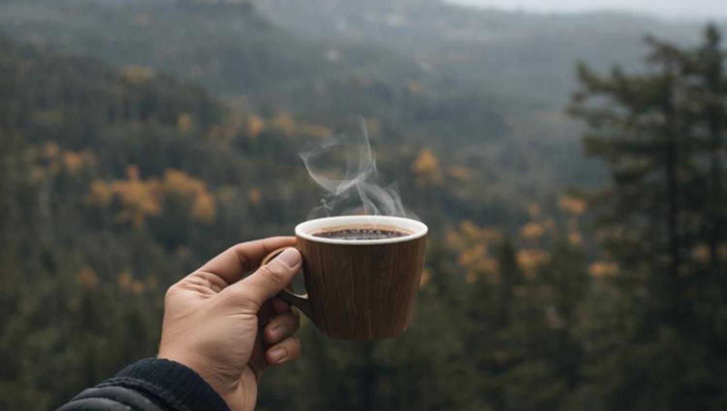 We always bring freshly brewed coffee or tea on our hikes.