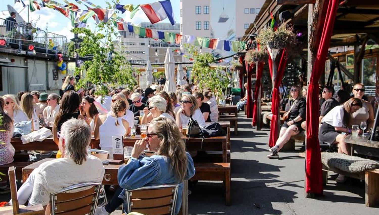 Outdoor seating during summer