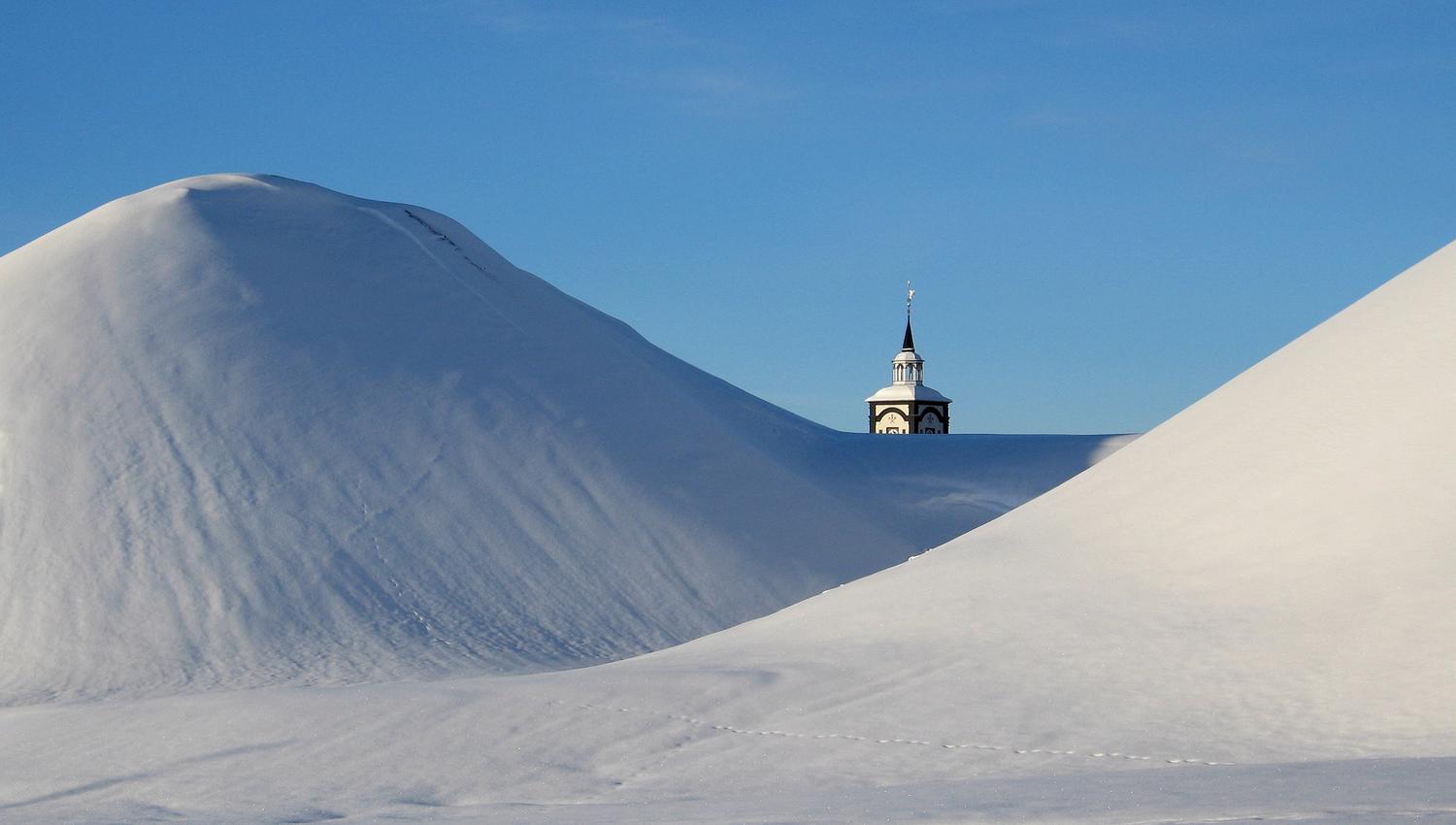 Winter Røros - Røros church, Foto:Geir Tønseth