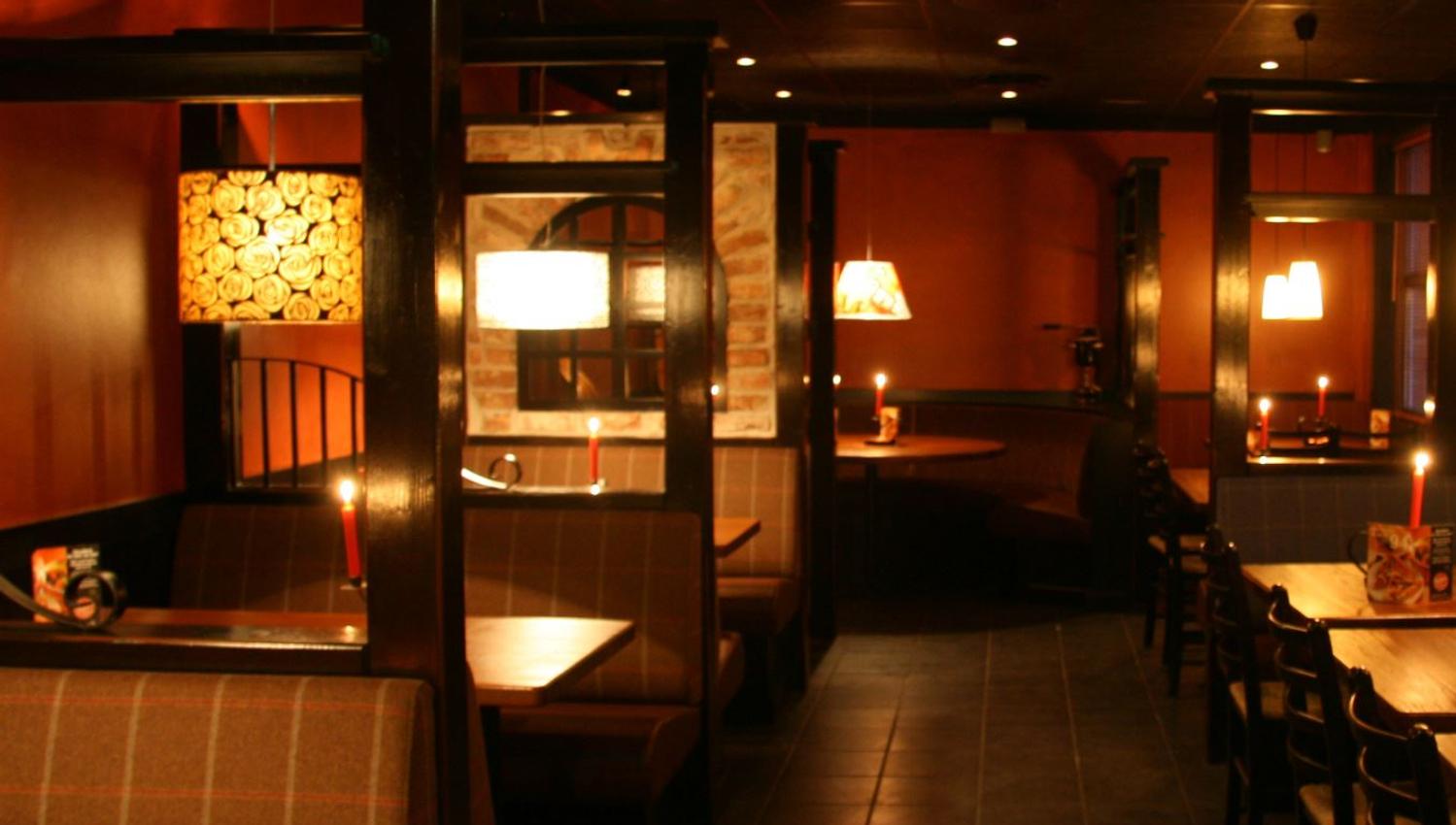 Inne i restauranten