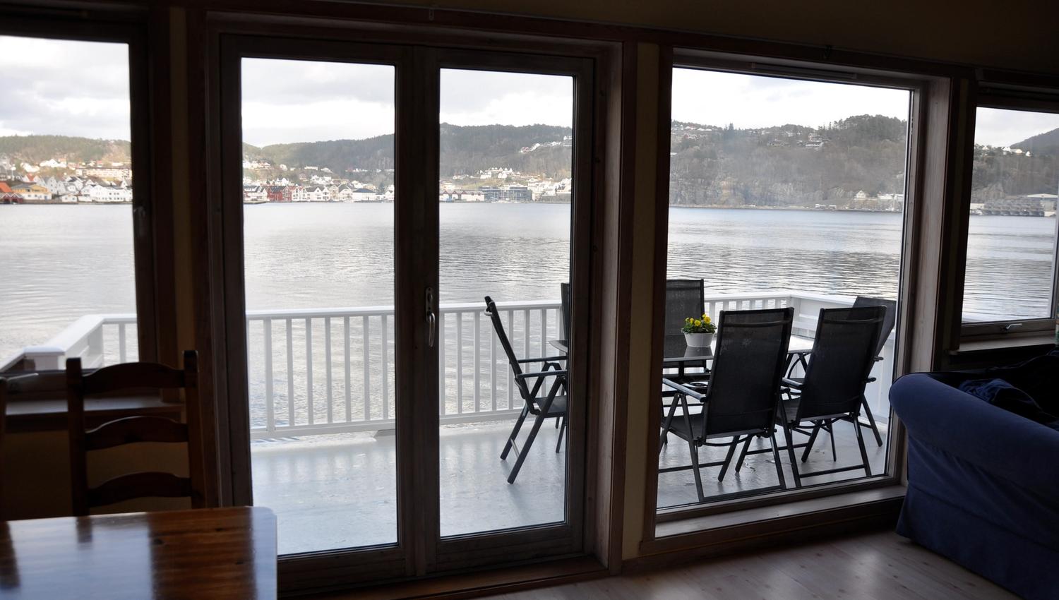 Utsikt fra Bjørn Ottersen leiligheter i Flekkefjord.
