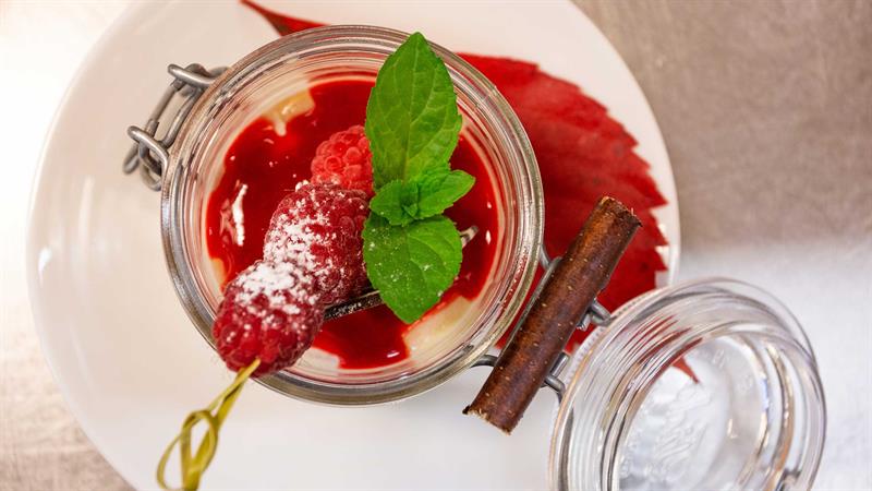dessert på Bø Hotell