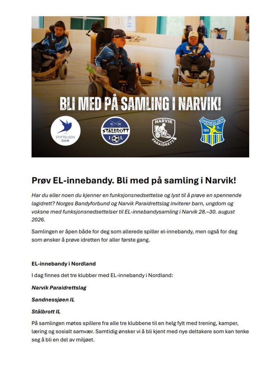 Try Powerchair Floorball – Join Us in Narvik