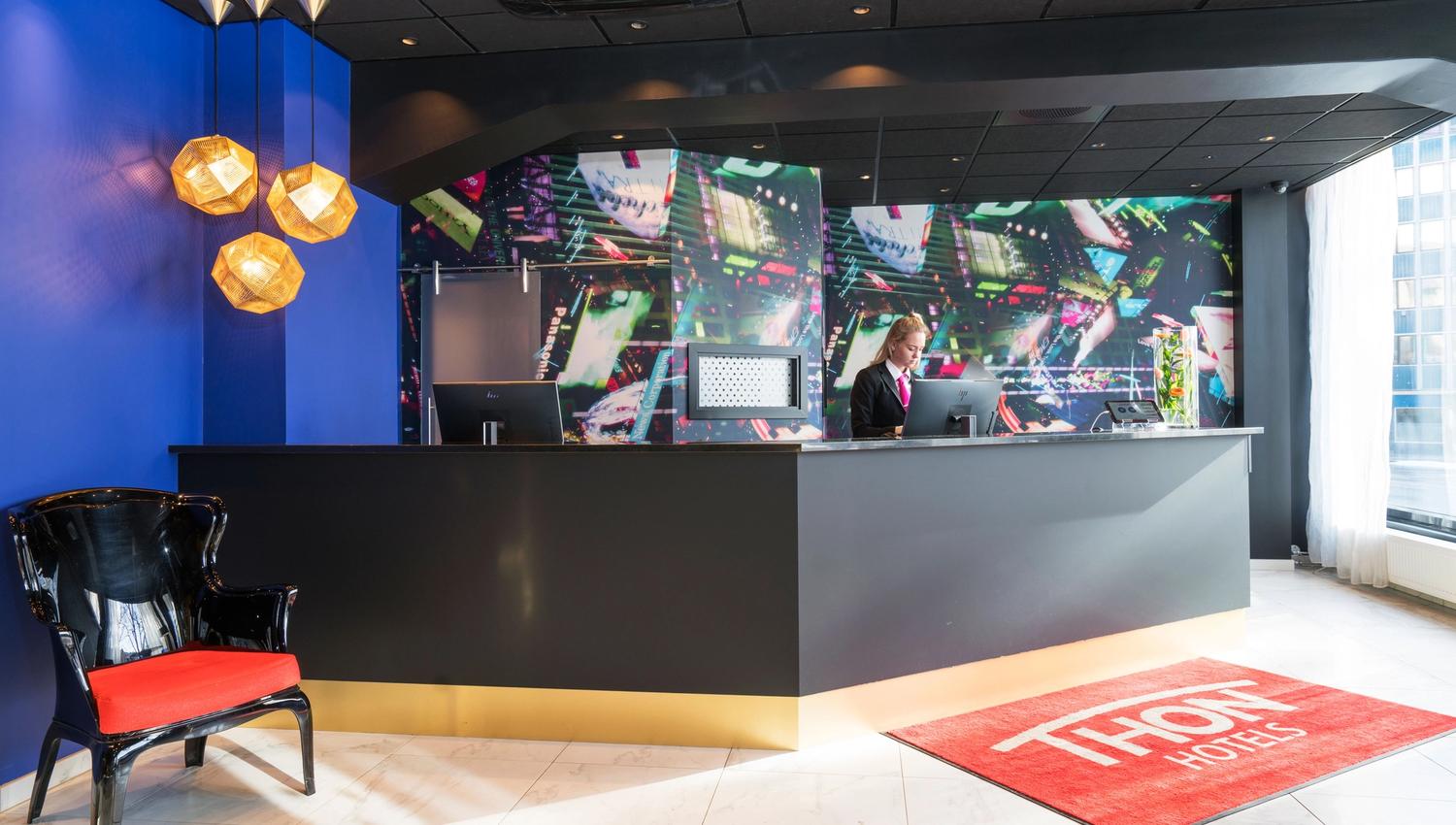 The reception area