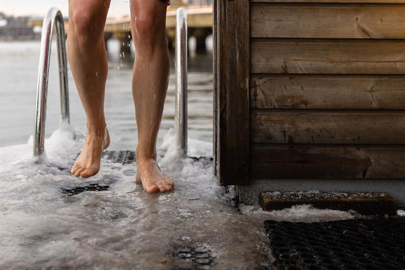 Close-up of two legs