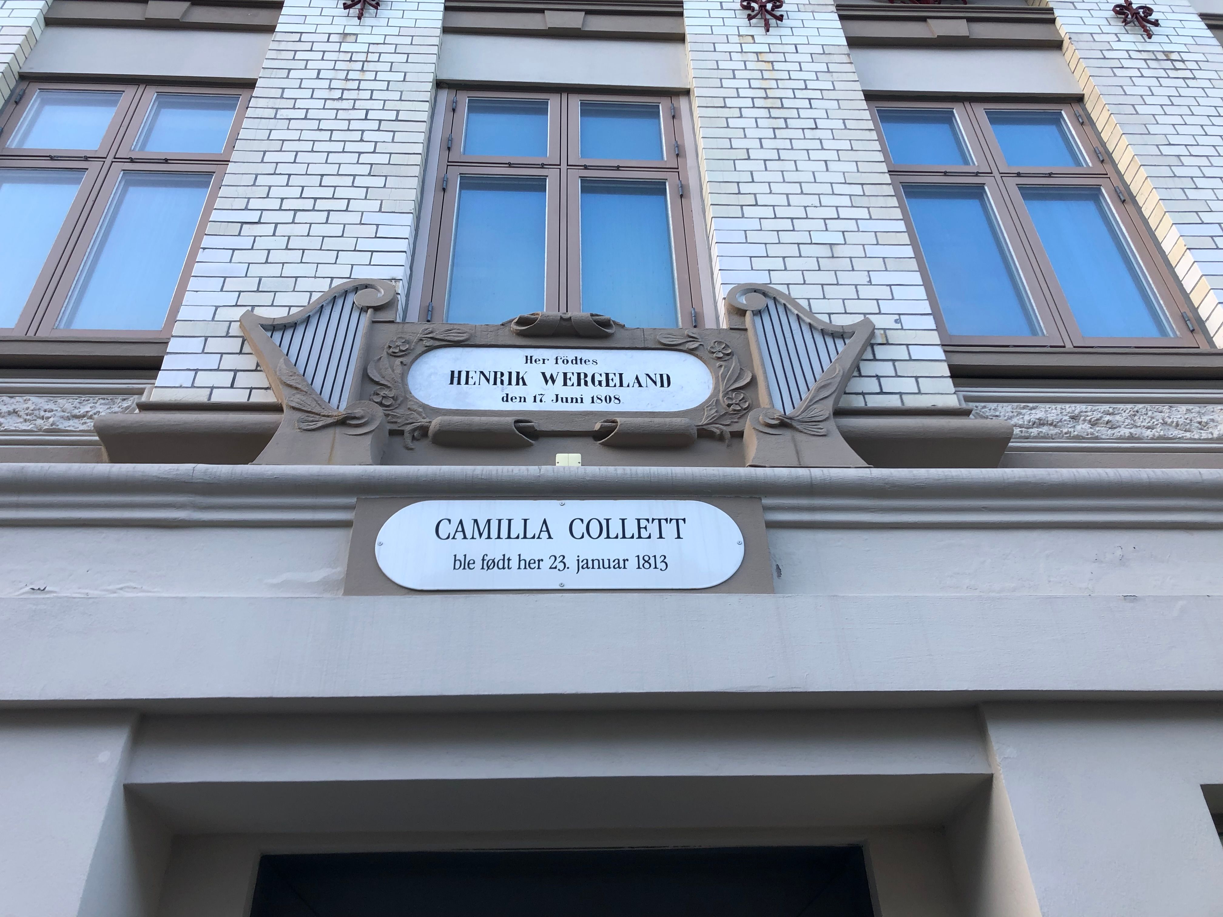 Fødestedet til Henrik Wergeland og Camilla Collett i Dronningens gate