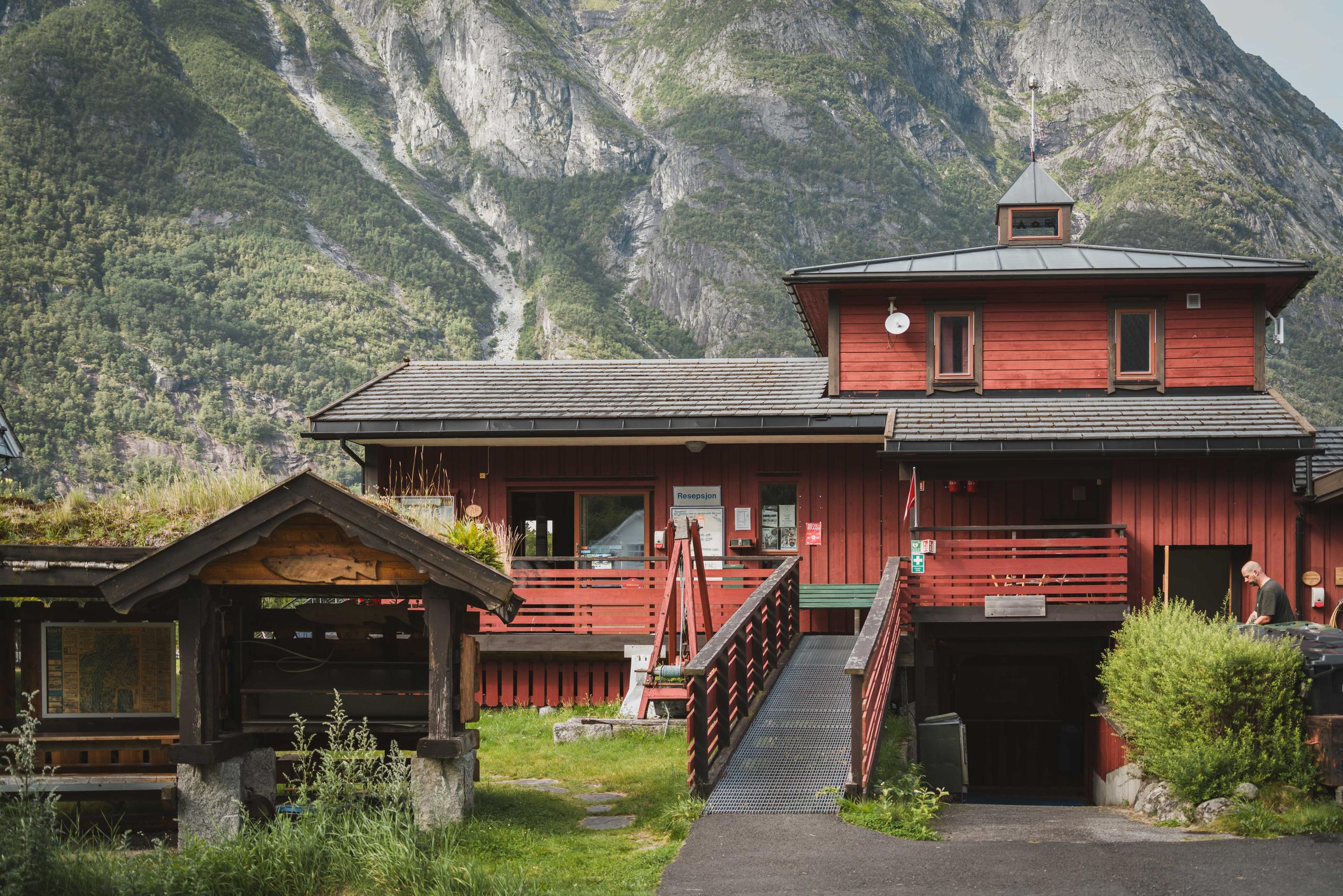 The reception building at the campground.