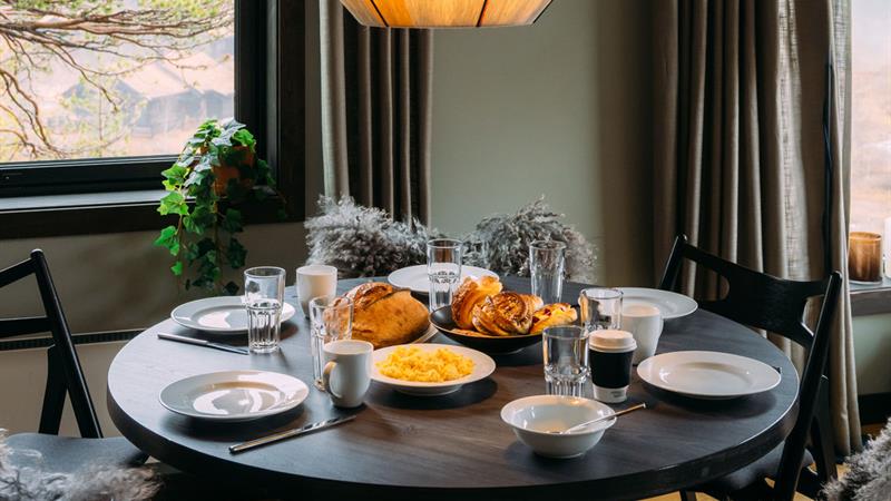 frokostbord på Gausta Sportell