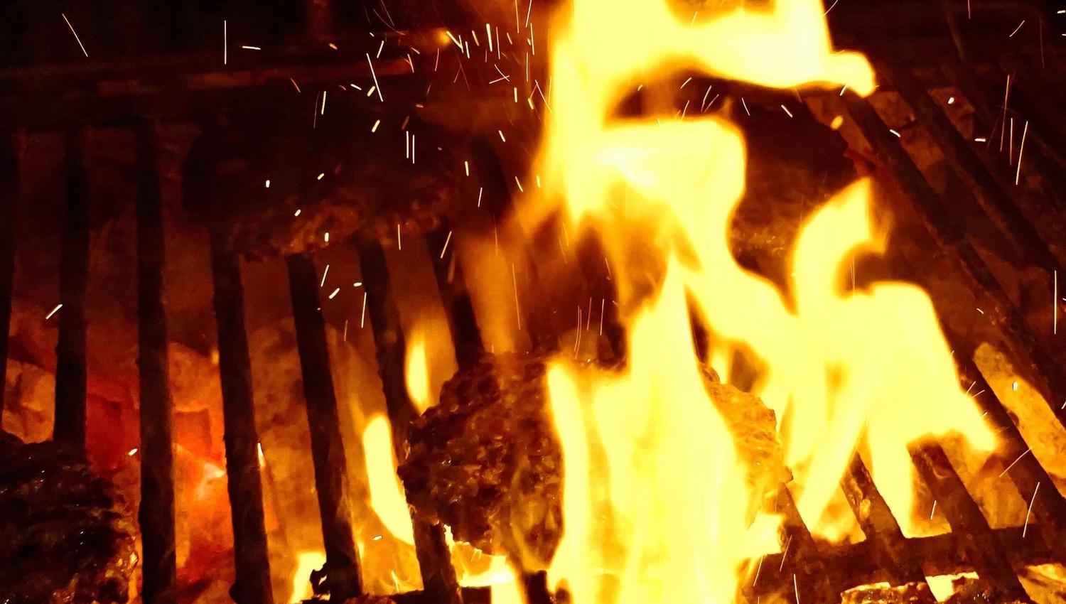 All their burgers are grilled over organic charcoal.