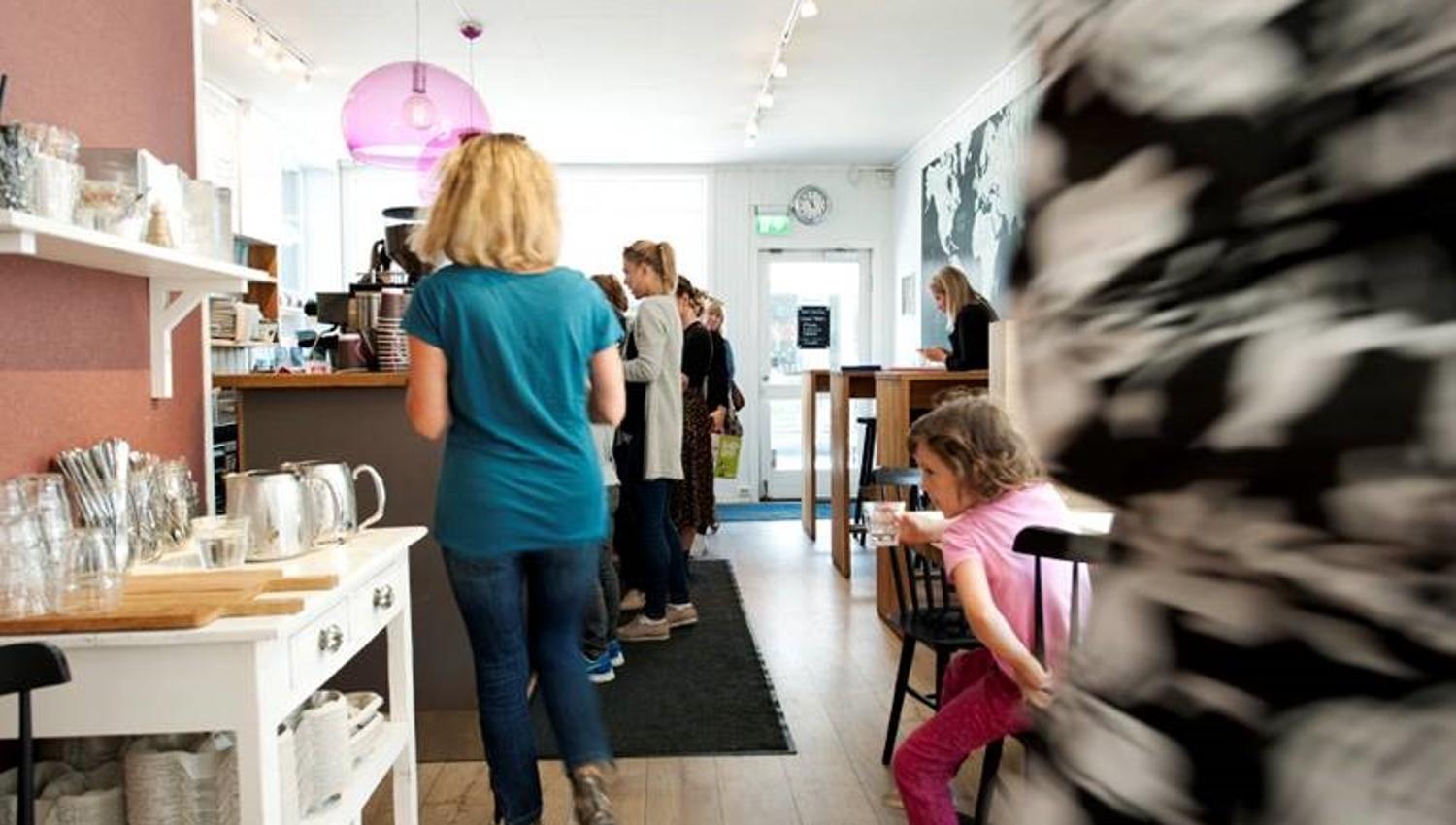 Customers inside Bare Barista