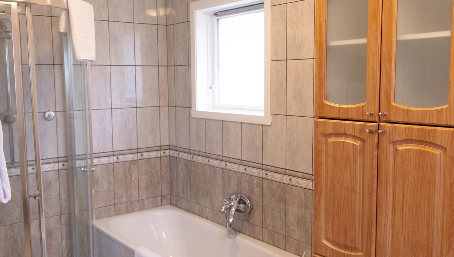 There is both a shower and a bath