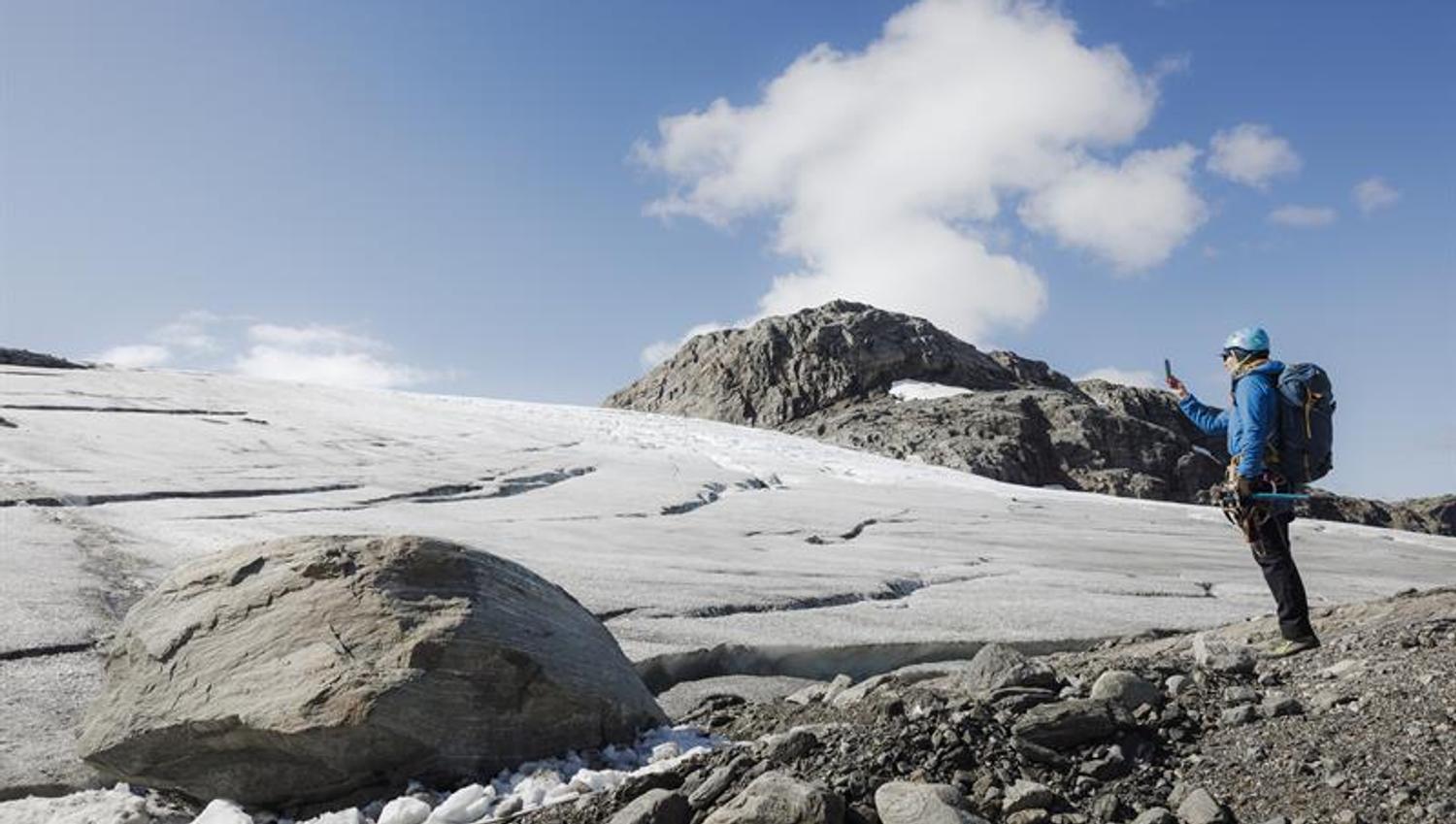 on the foot of glacier