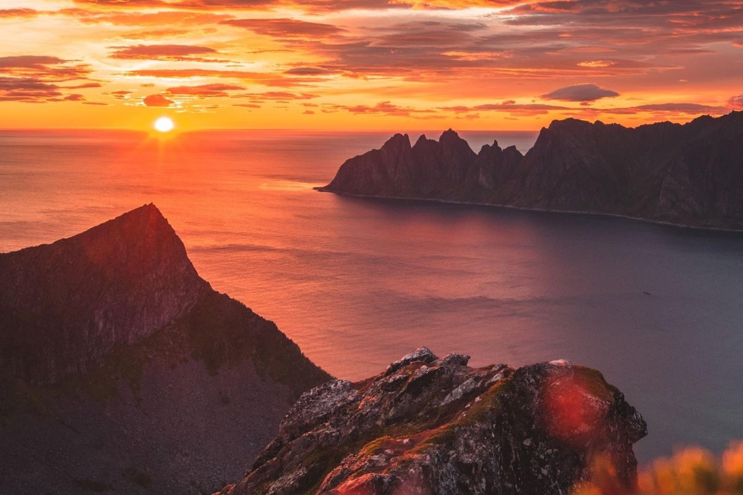 he view of the mountains, sea and fjord
