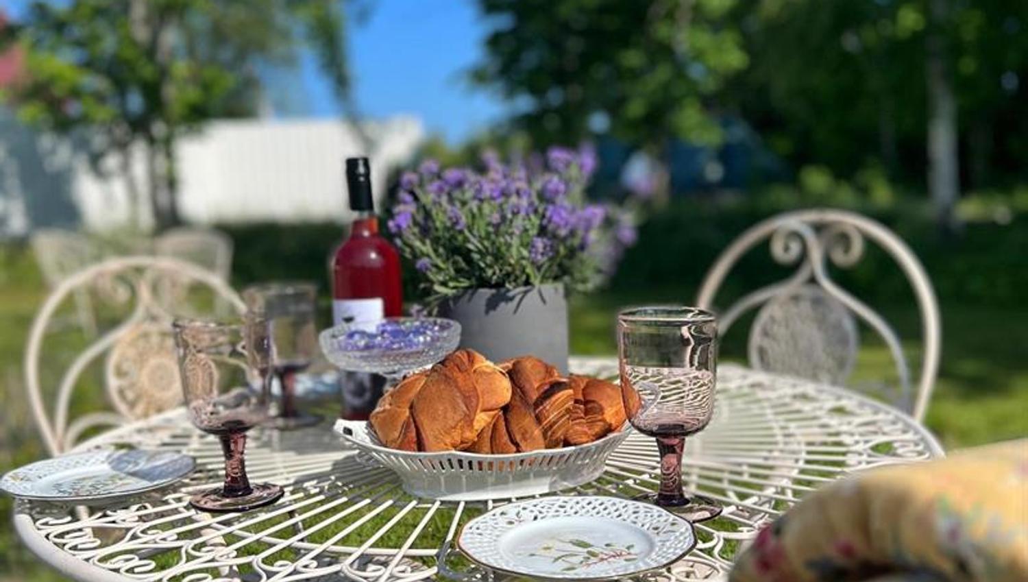 Table outside in the garden