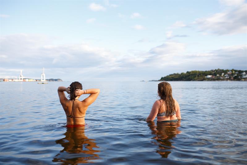 Two girls having a bath