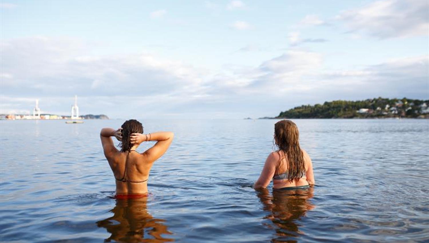 Two girls having a bath