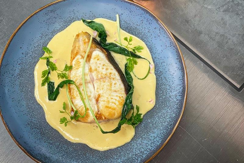 Detail of fish dish.
