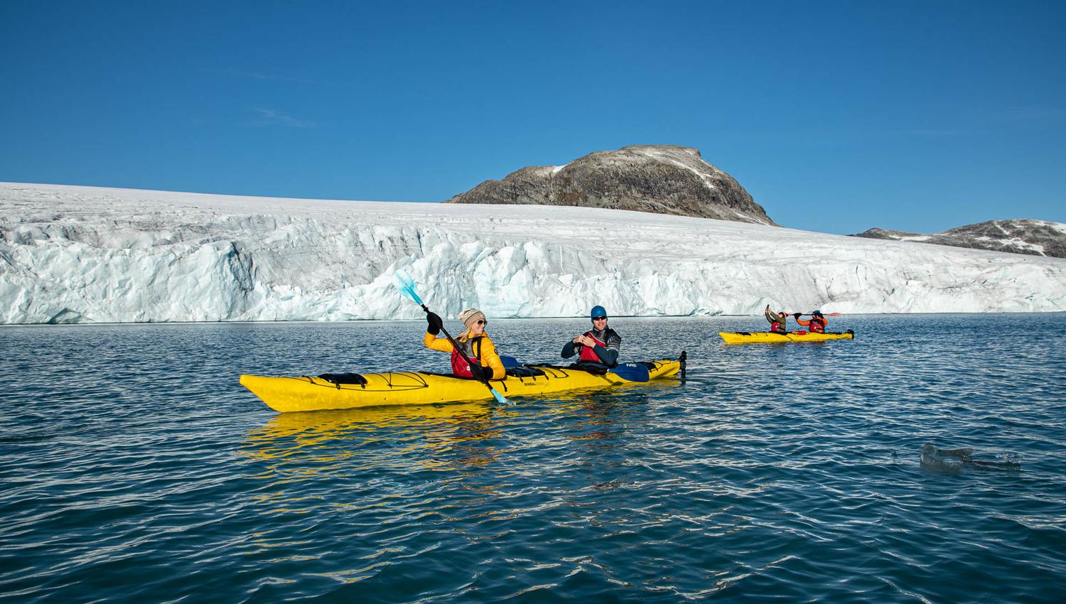 Kayak and Glacierhike on Austdalsbreen Glacier