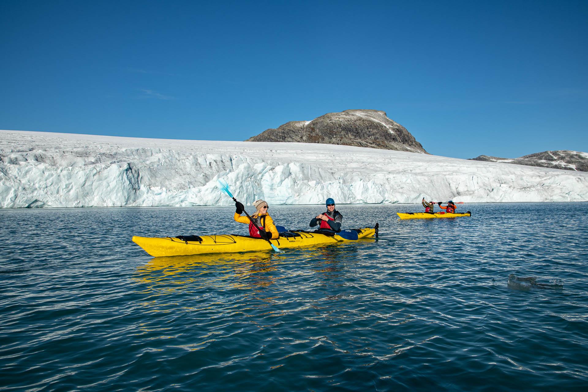 Kayak and Glacierhike on Austdalsbreen Glacier