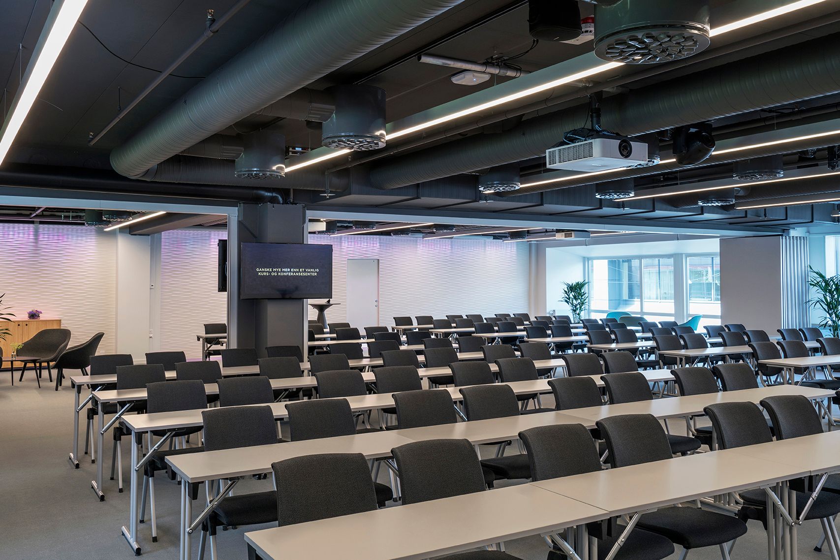 Conference room with a large capacity.