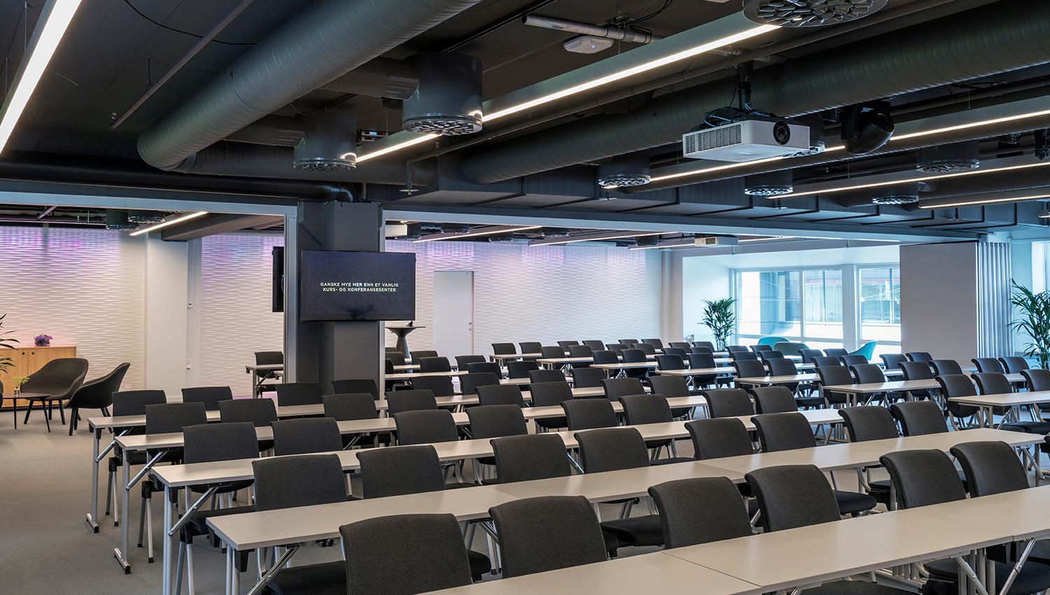 Conference room with a large capacity.