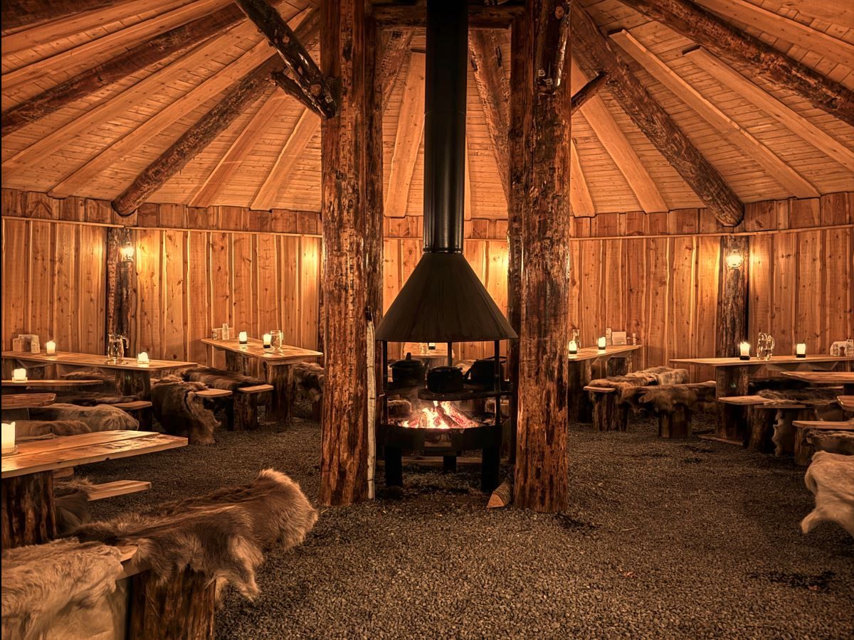 Inside a lavvu tent