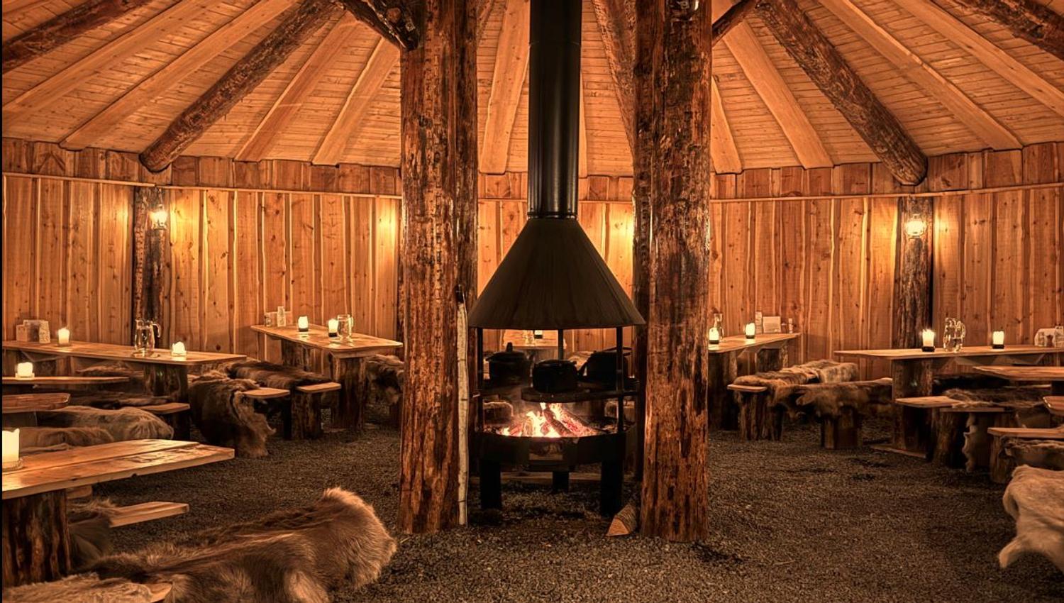 Inside a lavvu tent