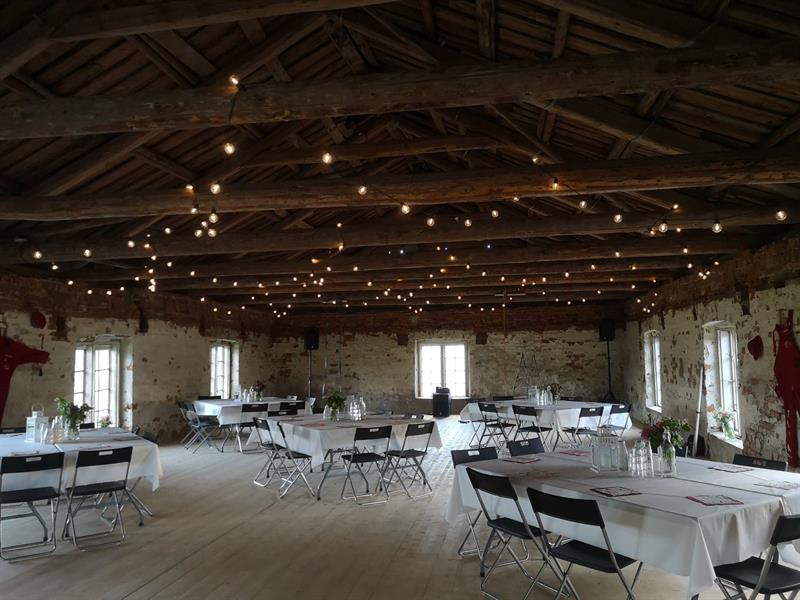 tables and chars ready for a party