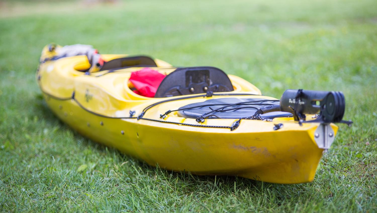 kayak on grass