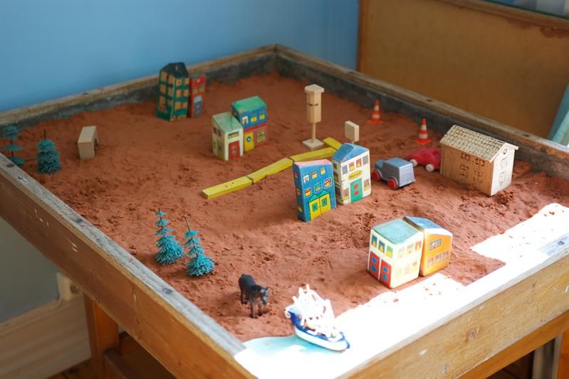 Detail of house models.