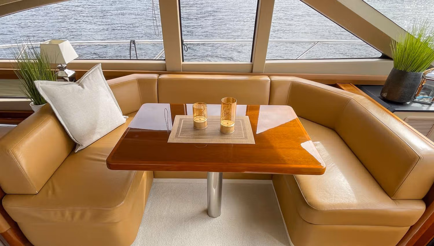 The interior of the boat