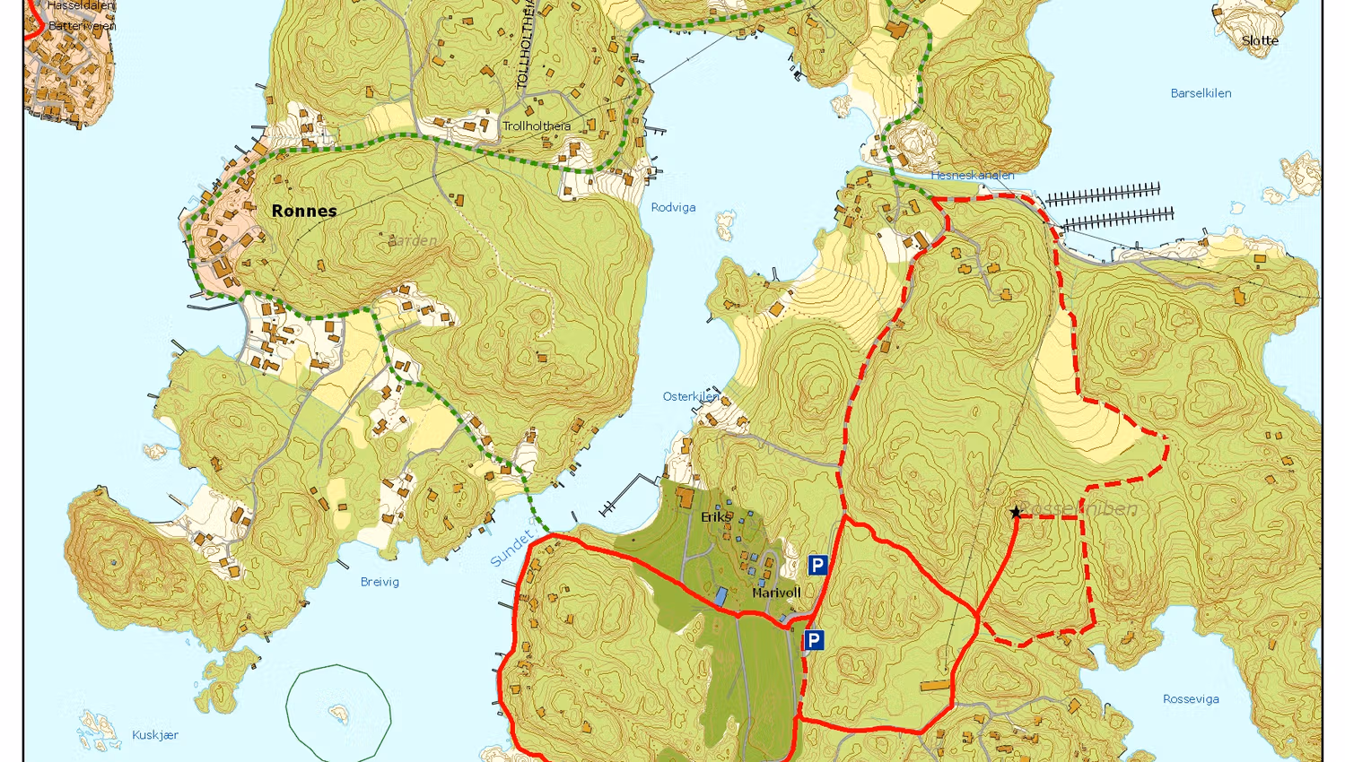 Kart: Marivold - Rossekniben
