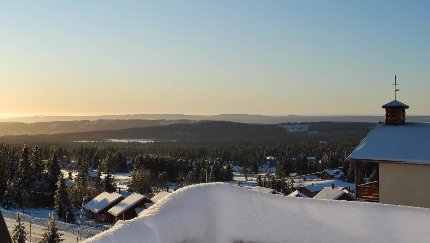 View from the veranda towards the mountains at Nordseter