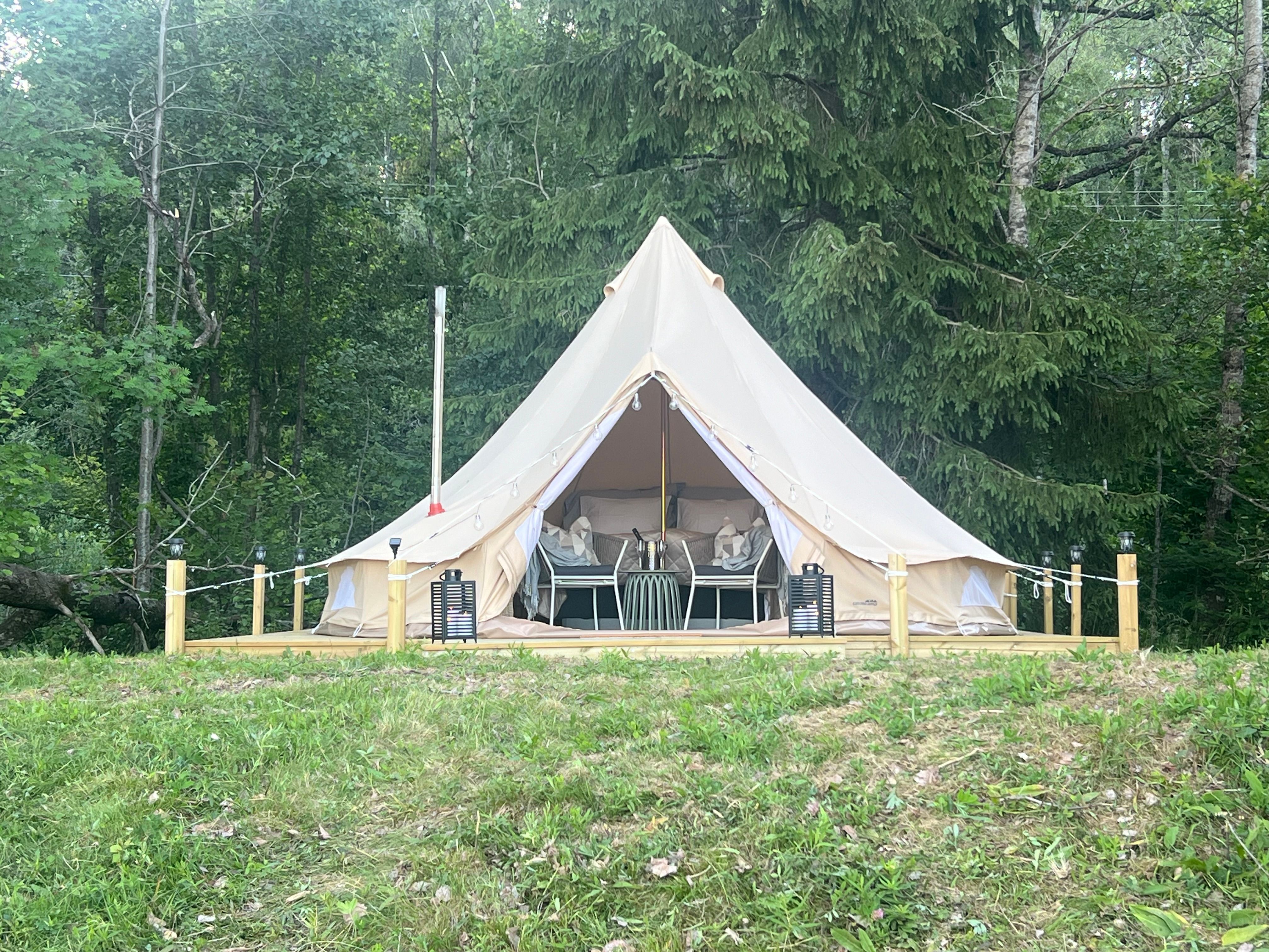 The tent seen from the outside