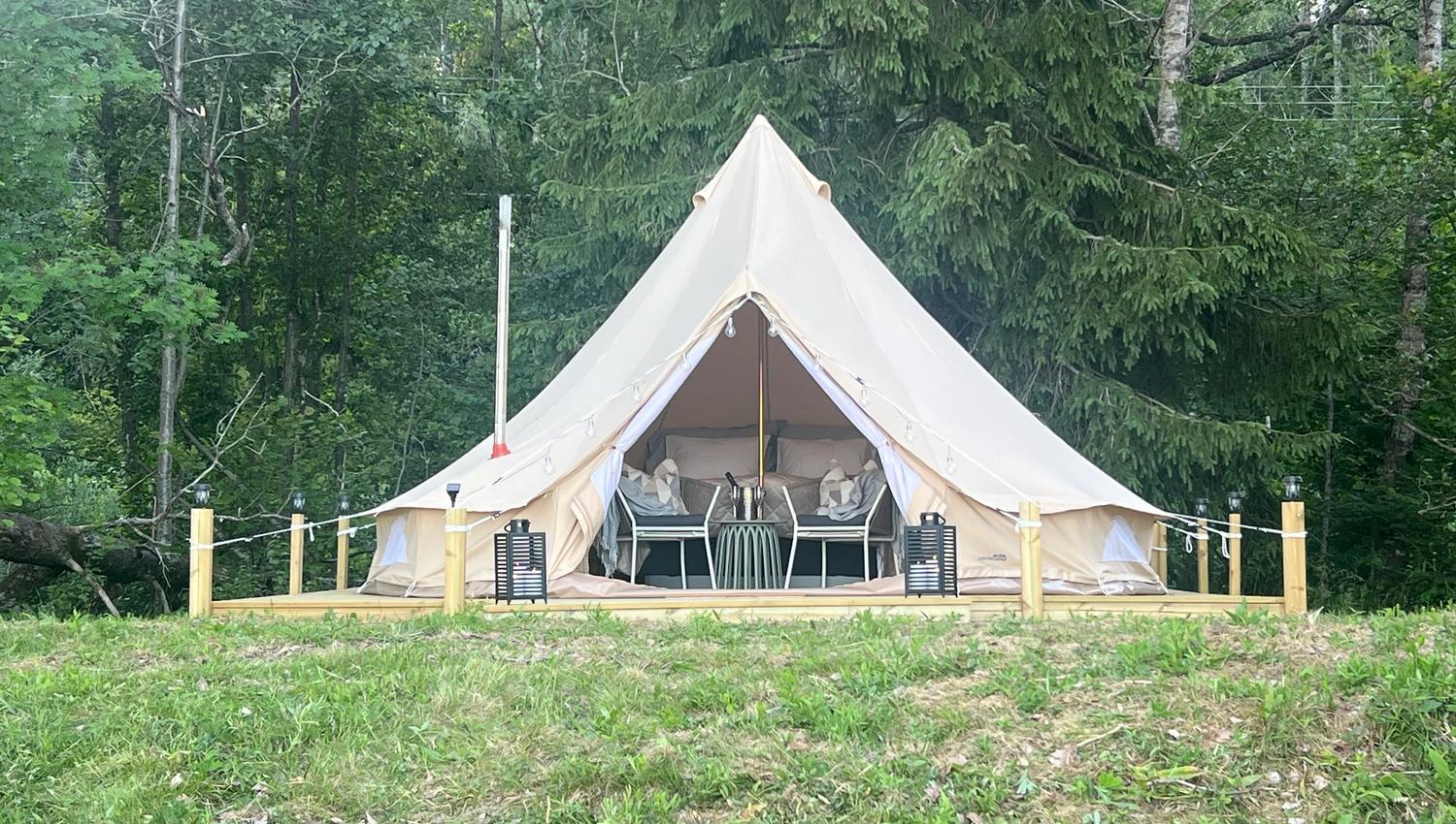 The tent seen from the outside