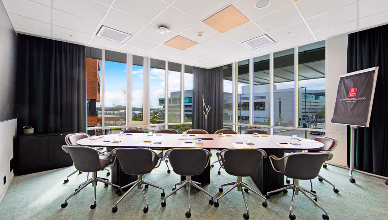 Boardroom table, window