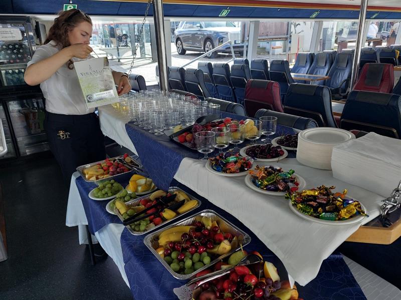 Buffet on board the boat