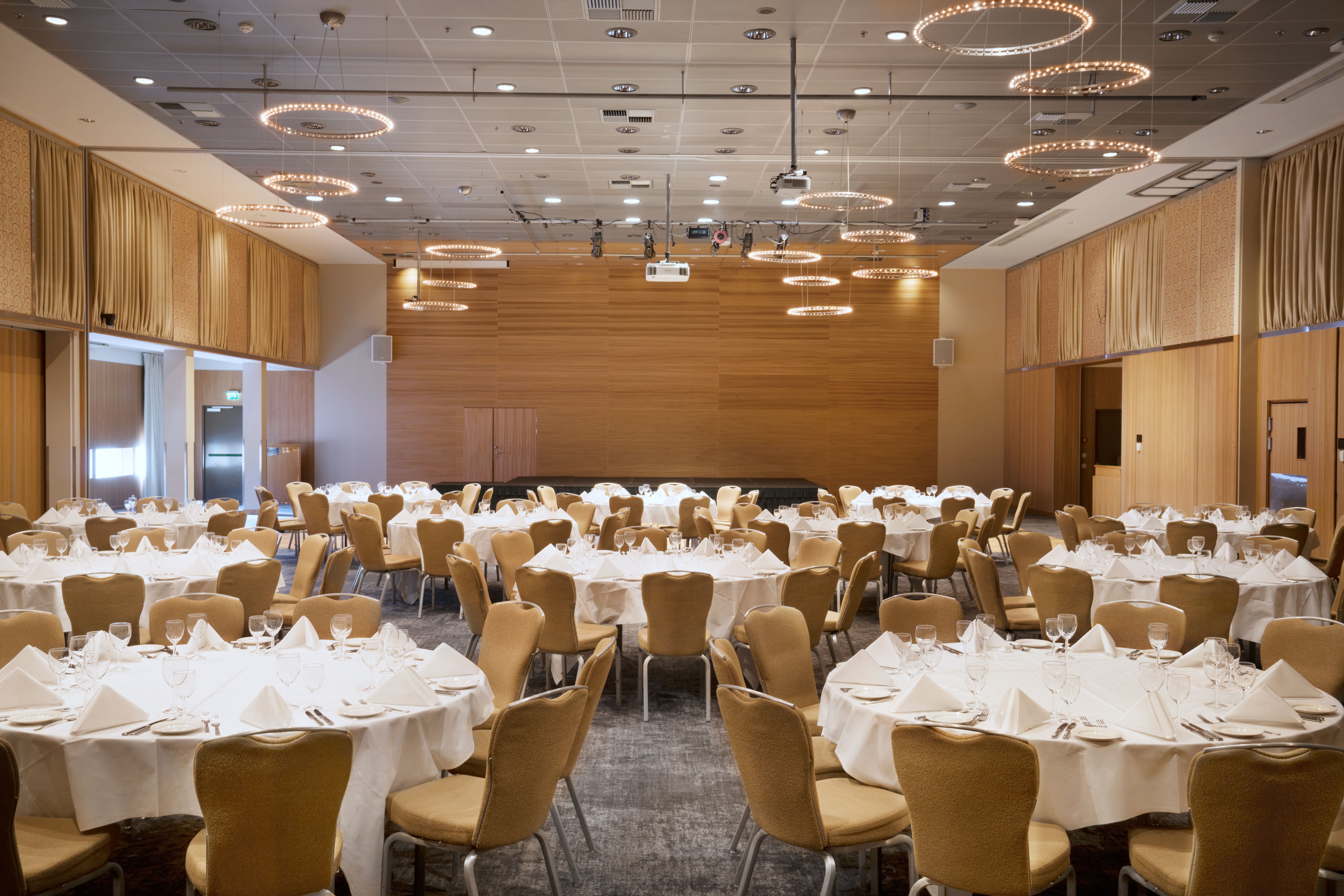 a room fully decorated for an event