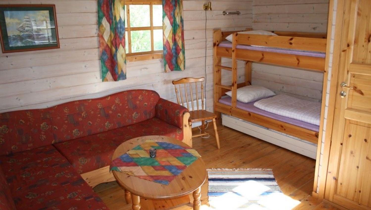 open plan, sleeping and living room.