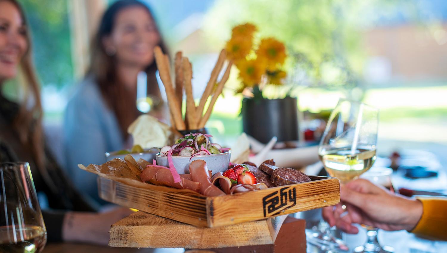 Sharing platter with the girlfriends at Fæby