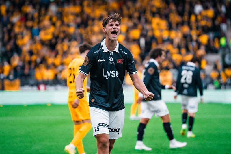 A Viking player celebrates after scoring a goal